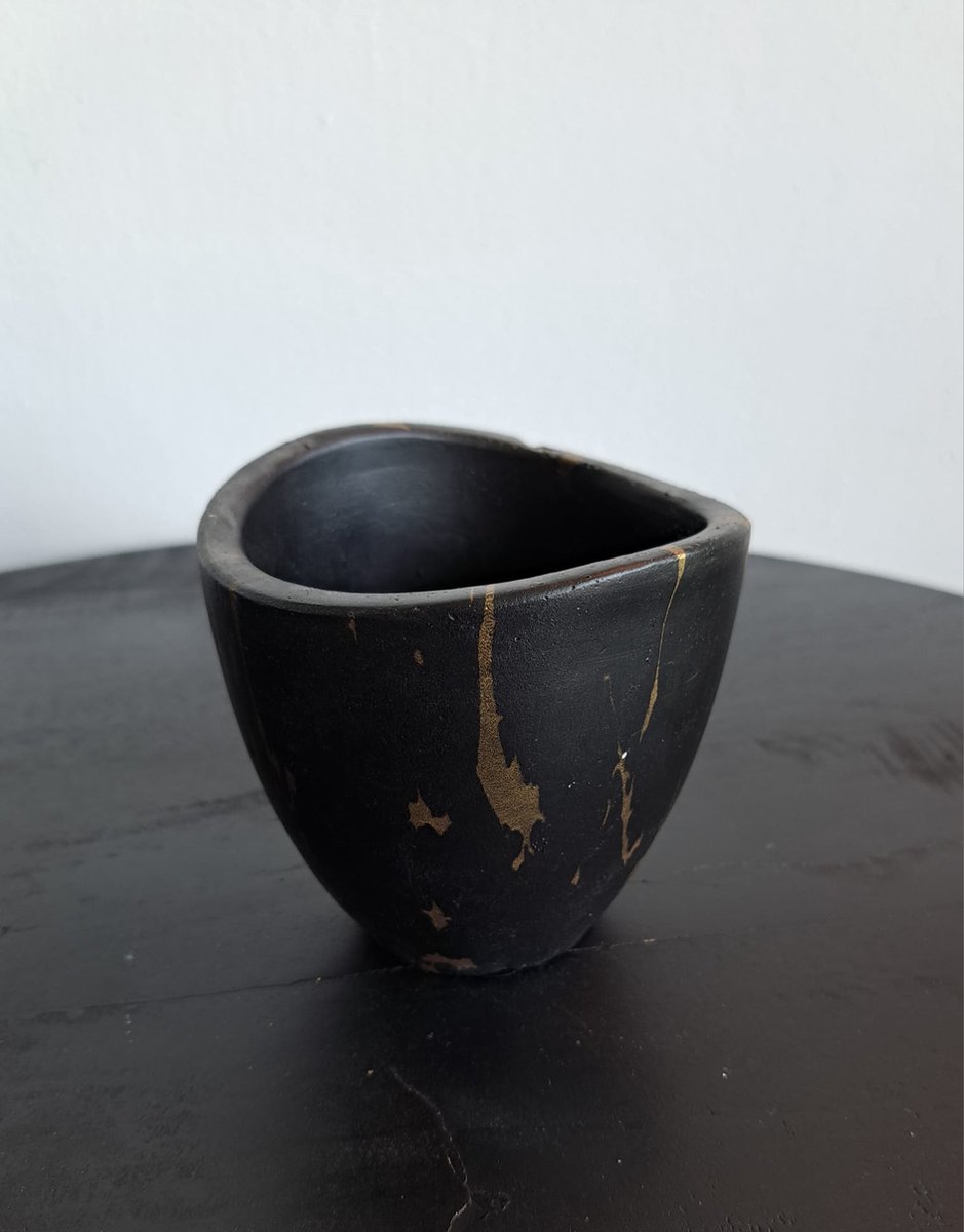 Countryfield zwart/goud Bloempot 10cm Decoratie Pot