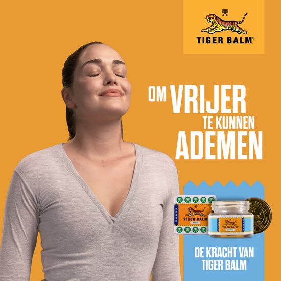 Tiger Balm Wit - Tijgerbalsem - Om vrijer te ademen - Verzachtende invloed op voorhoofd en slapen - Spierbalsem - 19 gram