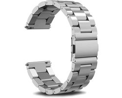 20mm Zilver kleurig Oyster Horlogeband van RVS316L | Universeel geschikt voor Samsung, Huawei, Ticwatch, Amazfit, en Honor smartwatches en analoge horloges | Populair voor Seiko, Casio en Fossil modellen