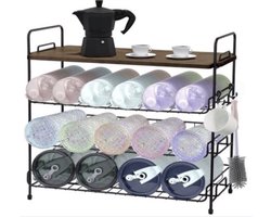 Waterfles organizer met houten deksel, waterfles opbergrek voor keuken aanrecht, tumbler reizen bekerhouder, keuken aanrecht rek voor babyfles wijnbeker snacks