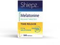 Doos Shiepz Melatonine Time Release 500 tabletten met geleidelijke afgifte.