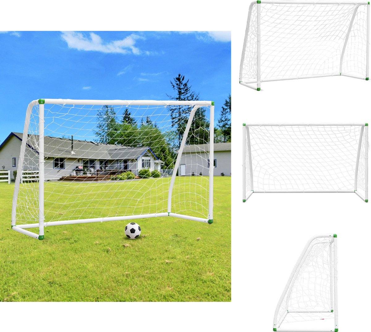 Voetbaldoel - 245x155x90cm - PVC kader - Snelle Montage - Training doel - 1 piece