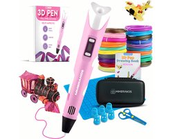 foto van MM Brands 3D Pen Starterspakket - Inclusief 100m Filament in 10 Kleuren - Extra Lange Laadkabel - Geschikt voor ABS & PLA Filament - Roze