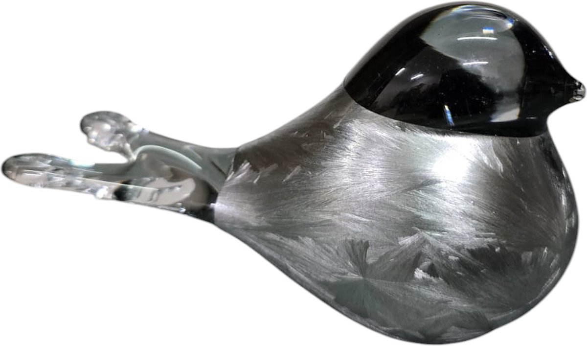 Mini Urn, Vogel - Glas - Zilver Frost - 50ml