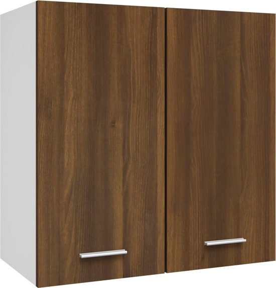 vidaXL Wandkast 60x31x60 cm bewerkt hout hoogglans wit, hangkast, muurkast, zwevende kast, hangende kast, opbergkast, opslagkast, opbergmeubel
