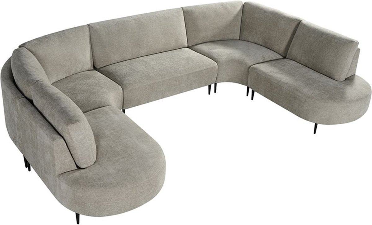 U-Bank Cartagena 350x232x72 cm Naturel Elite | Zwart Metaal Sofa