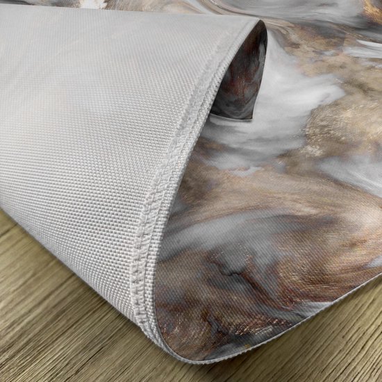 New de 4 Set de table à manger en tissu lavable avec envers antidérapant, motif marbre et pinceau rétro