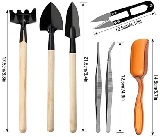Unyqoos ® Complete 12-delige Mini Tuingereedschapsset voor Bonsai en Kamerplanten, Inclusief Snoeigereedschap en Kwasten van Unyqoos — afbeelding 4