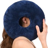 Bol.com Piercing Kussen - Donut Kussen Met Gat Voor Oor - Hoofdkussen Zijslaper - Verstelbare Vulling - 31x31 cm - Ringkussen - ... aanbieding