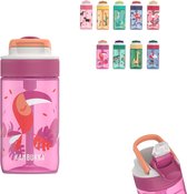 Lagoon waterfles 400ml -Toekan Love - met geïntegreerd rietje - 100% lekvrij - drinkfles voor kinderen