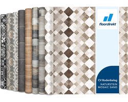 FLOORDIREKT PVC-Vloeren - Toscana Sand - Vinyl vloeren - Tegeloptiek - Dikte 2,7 mm - 100 x 100 cm