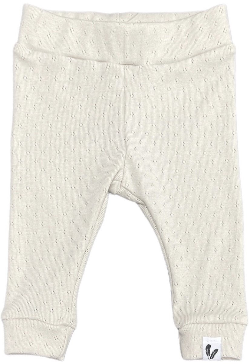 Newborn broekje skinny - Pointelle - Natural beige - maat 56