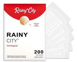 Rainy city - 200 transparante pimple patches - Puistjespatch voor dag & nacht - Transparent patches - Acne stickers in 3 maten