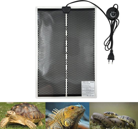 Reptielen Warmtemat, 220V 28x28CM Verstelbare Terrarium Warmtemat Met Temperatuurregeling Voor Reptielen Schildpad Slangen Hagedissen Gekkos Spinnen Aquar