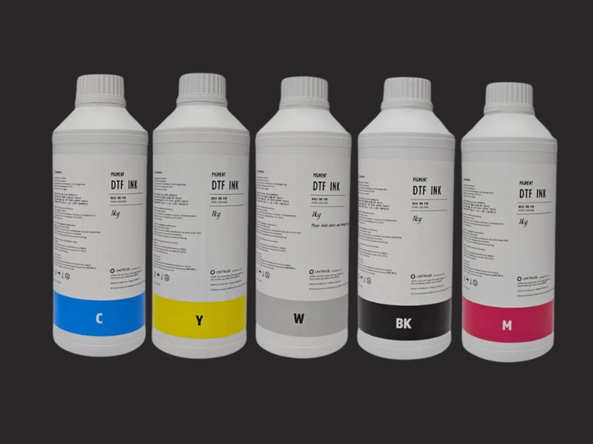 DTF inkt - Volledige set (Wit,zwart,magenta,blauw,geel)