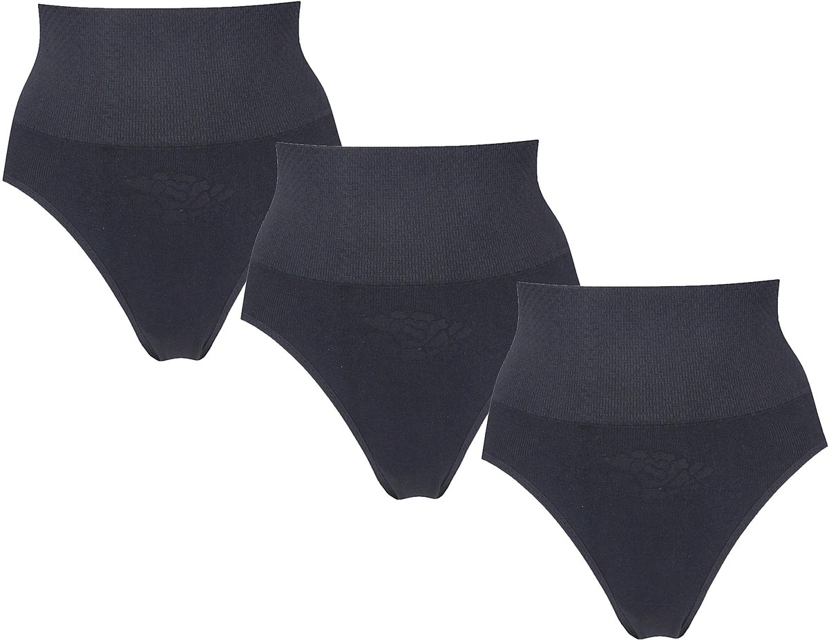 J&C 3-pack Dames correctie slip W735 van J&C Zwart