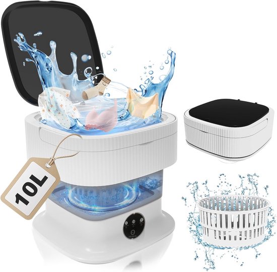 Draagbare wasmachine, mini opvouwbare draagbare wasmachine met centrifuge, voor ondergoed, sokken, babykleding, reizen, kamperen, slaapzaal, camper, appartement, blauw licht (kleur: groen