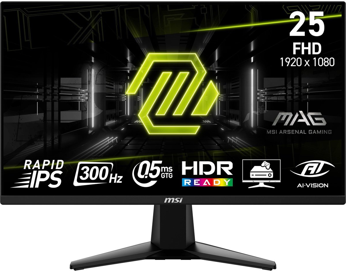 MSI MAG 255XF - Full HD Gaming Monitor - Rapid IPS - 300Hz - 24.5 Inch - MSI - €149,00