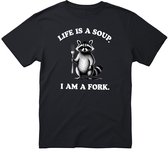 T-shirt « La Life est une soupe, je suis une fourchette » - Homme Femme Unisexe - cadeau - T-shirts drôles - Cadeau original - Zwart laveur - Funny - Drôle - Taille S