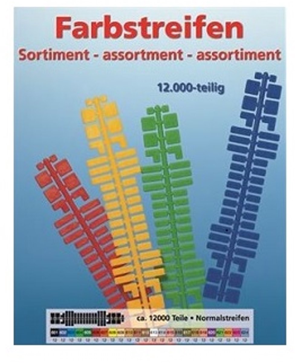Stickit aanvullingsset kleuren, per kleur 12 strips, kleuren 601-624, ca. 12.000 steentjes