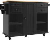 Bol.com Keukeneiland (127×46×915cm) keukenkast eetkamerkast met houtnerf eetwagen met multifunctionele opbergruimte en verwijder... aanbieding