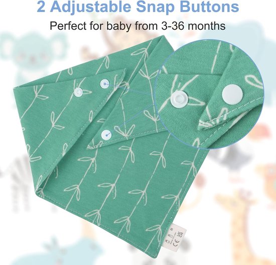 Slabbetje voor baby's, driehoekige doek, 100% katoen
