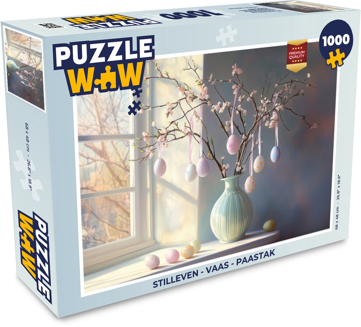 Puzzel Stilleven - Vaas - Paastak - Legpuzzel - Puzzel 1000 stukjes volwassenen