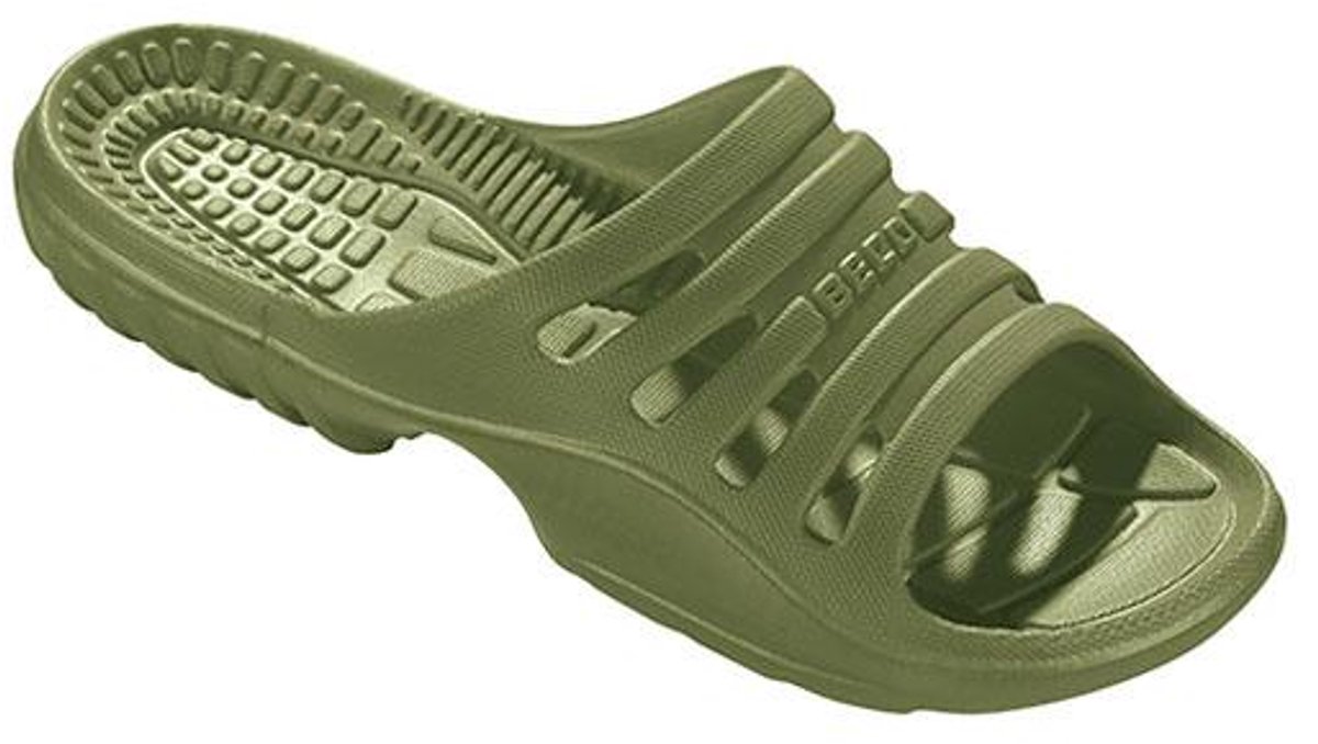 BECO heren badslippers - olijfgroen - maat 43