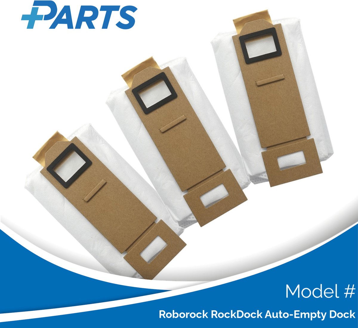 Roborock RockDock Auto-Empty Dock Stofzakken (3 Stuks, Plus.Parts® alternatief voor 8.02.0101)
