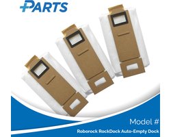 Roborock RockDock Auto-Empty Dock Stofzakken (3 Stuks, Plus.Parts® alternatief voor 8.02.0101)