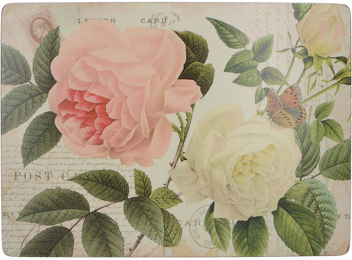 My Ninki ® Charmante Bloementuin Onderzetterset, Set van 6 Luxe Beschermers, 30 x 22,8 cm