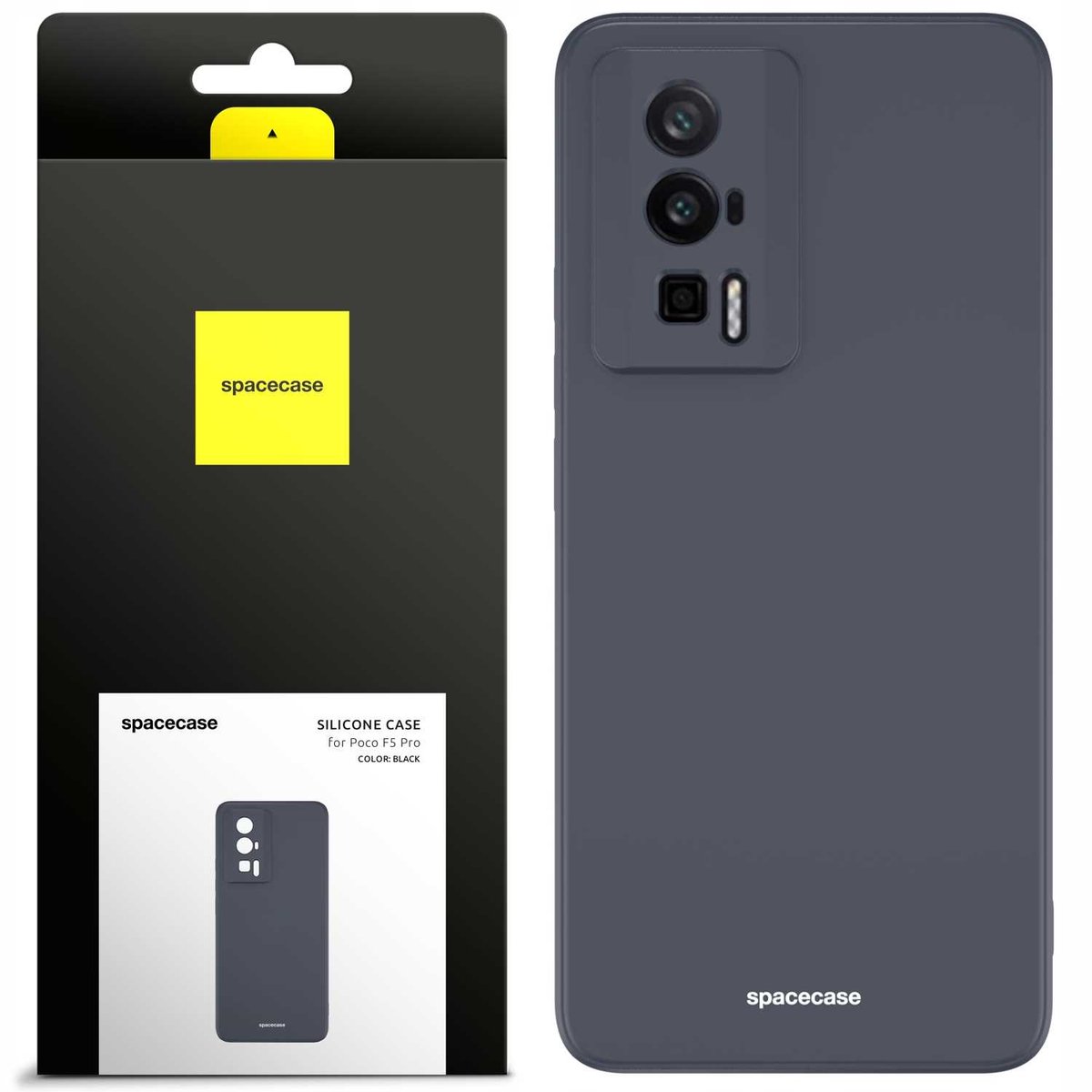 Spacecase Siliconen Hoesje Poco F5 Pro Zwart Voor Telefoon