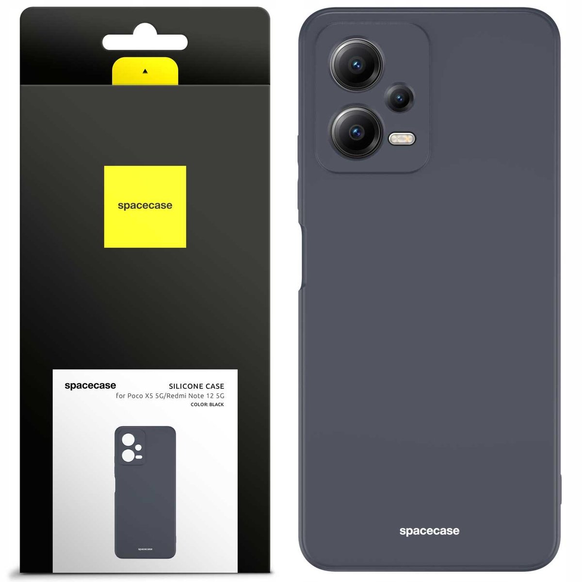 Spacecase Siliconen Hoesje Voor Xiaomi Poco X5 5G Redmi Note 12 5G Zwart