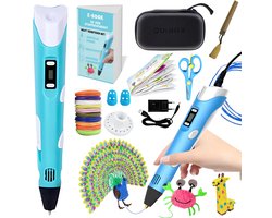 foto van QUINOR® 3D Pen starterspakket xxl – Pen voor kinderen & volwassenen – blauw