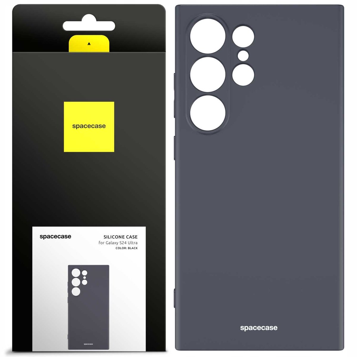 Spacecase Siliconen Case Cover Voor Samsung Galaxy S24 Ultra Zwart