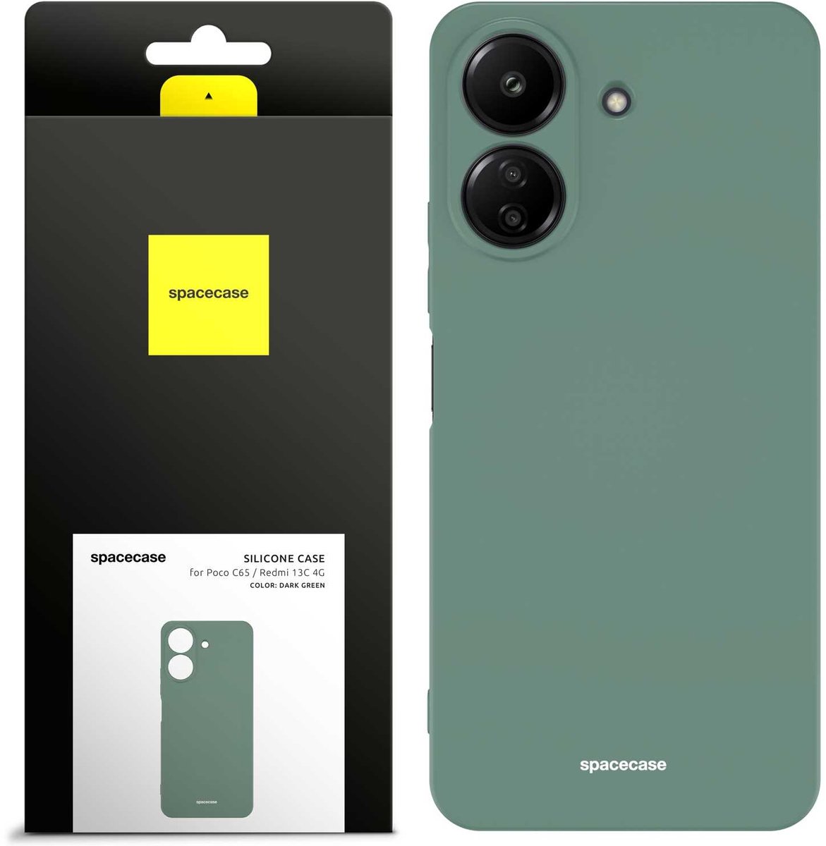 Spacecase Siliconen Hoes Voor Poco C65 Redmi 13C 4G Donkergroen