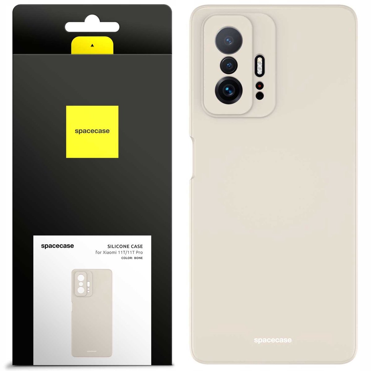 Spacecase Siliconen Hoes Voor Xiaomi 11T 11T Pro Bone