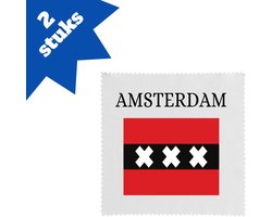 Akyol - amsterdam brillendoekjes - Amsterdam - amsterdammers - amsterdam liefhebbers - vlag xxx - hoofdstad nederland - 17,8 bij 17,8 cm - 2 stuks