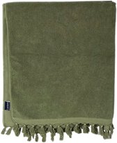 Lantara Hamamdoek met Badstof - Khaki groen - 90x190cm -