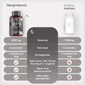 Vergelijking WeightWorld Zwarte Maca Complex (5550 mg, 6 maanden voorraad, 1 capsule/dag) met 'Andere merken' (3000 mg, 3 maanden, 2 capsules/dag).