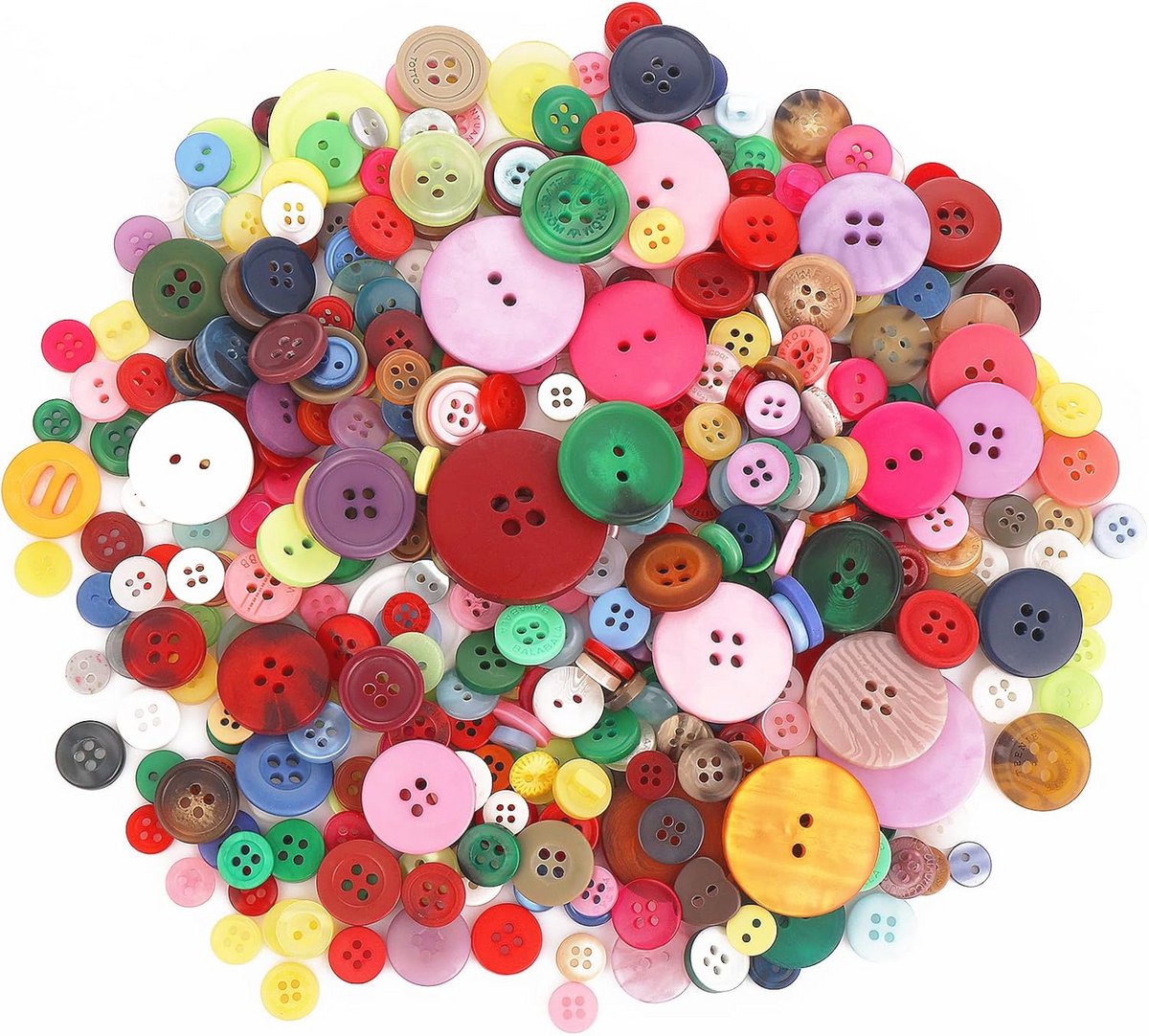 Kleurige Ronde Hars Buttons - 220 Stuks voor Knutselen, Naaien en Scrapbooking