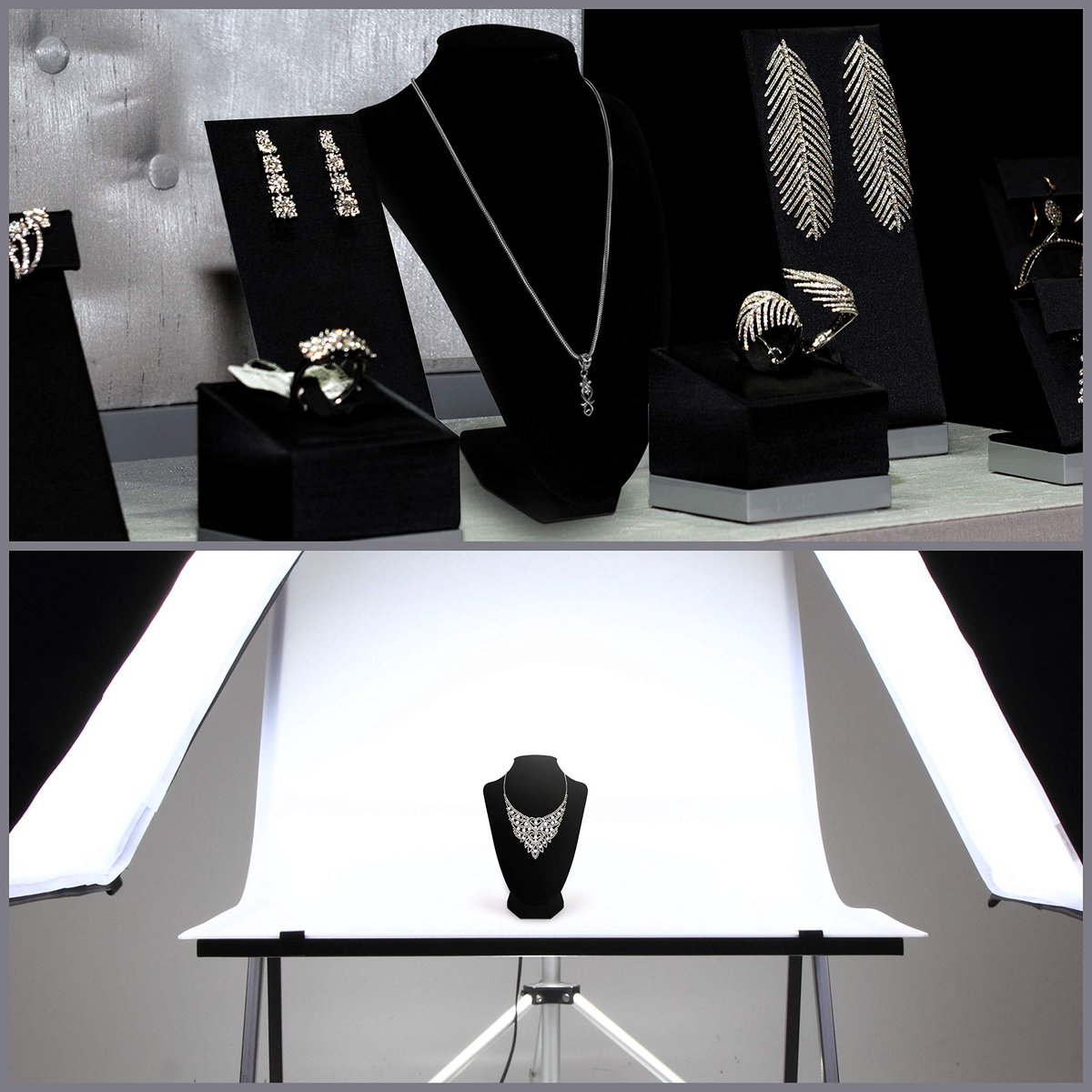 Porte-bijoux Velours Noir – Présentoir Collier Et Bracelet – Belle Vous – Tinyyo