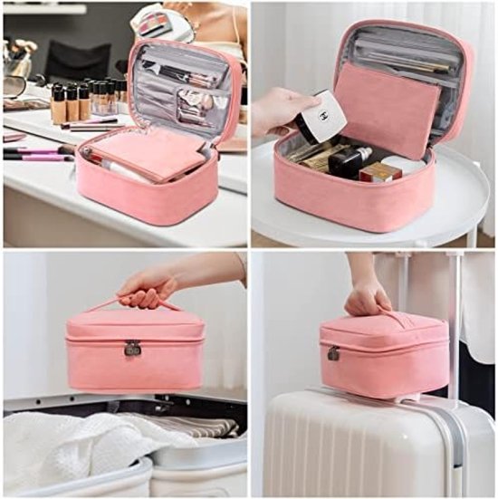 Selbro ® Cosmetische tas grote toilettas waterdichte toilettas voor reizen dames make-up tassen voor dames, roze