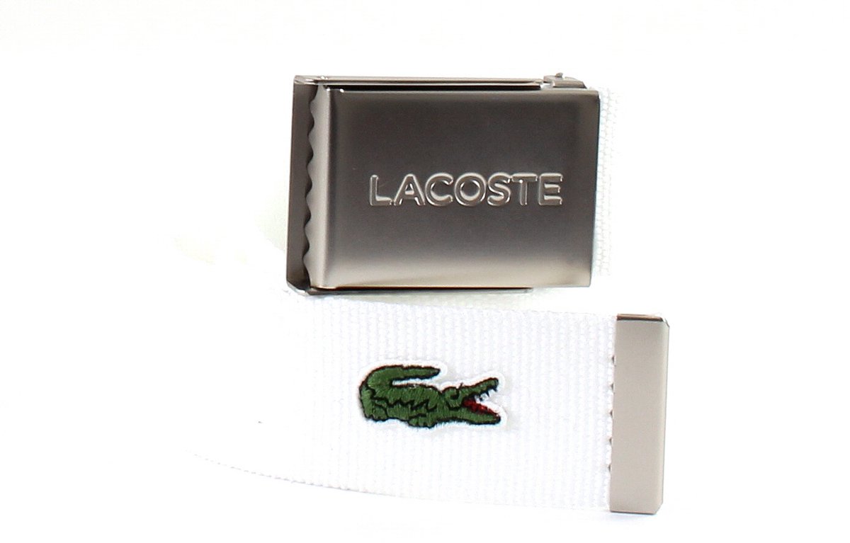LACOSTE Riem Casual Woven Strap W90 Bright White Wit