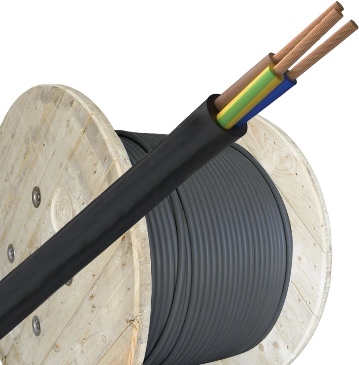 Helukabel VMVL (H05VV-F) kabel 3x2.5mm2 zwart per haspel 500 meter