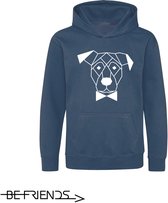 Be Friends Hoodie - Hond & Strik - Vrouwen - Blauw - Maat M