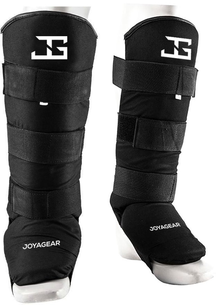Joyagear Velcro Scheenbeschermers - Katoen - Zwart - S