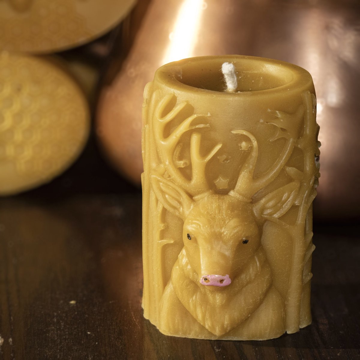 cailleagh's bijenwaskaars ,stompkaars christmas stag