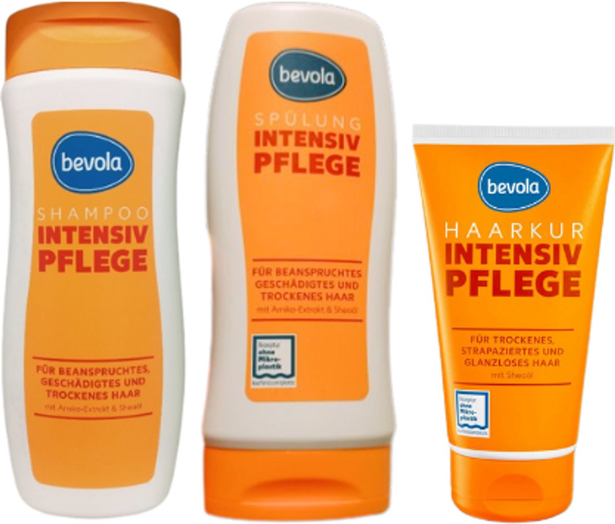 Bevola Haarverzorgingsset Intensieve Verzorging - Shampoo + Conditioner + Haarkur | Haarverzorging voor droog en beschadigd haar