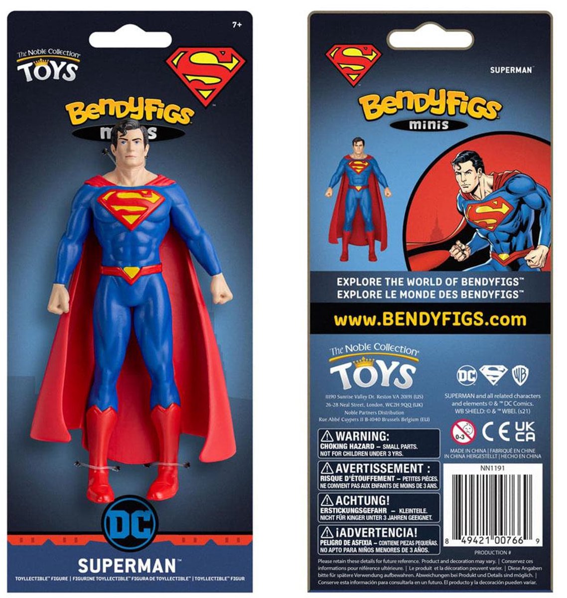 Noble Collection DC Comics: Superman Mini Bendyfig speelfiguur thumbnail 2